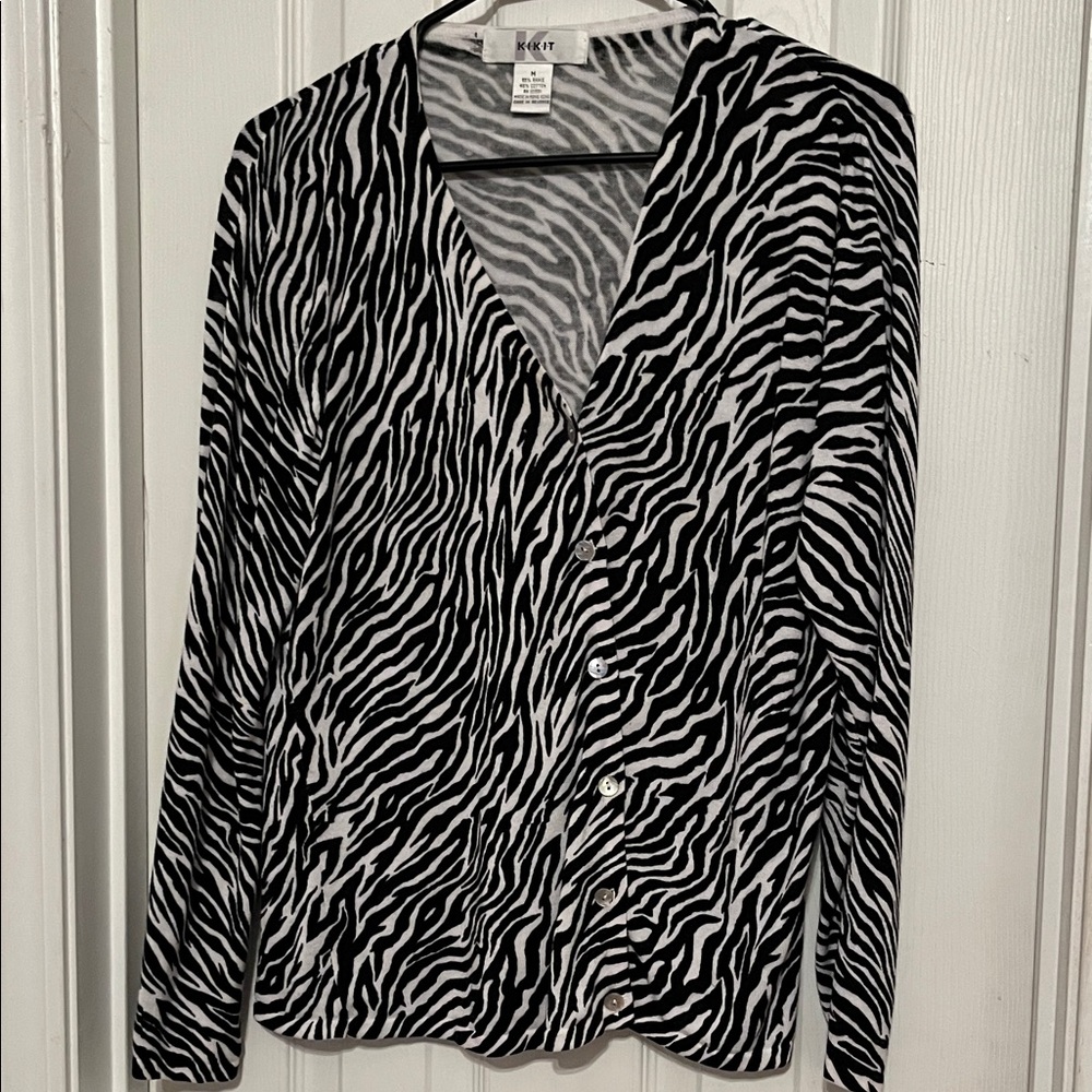 Stylish Zebra Print Button Down Shirt